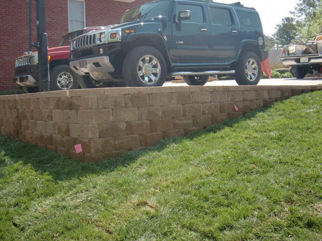 How much weight can retaining wall hold (can it be used as a driveway